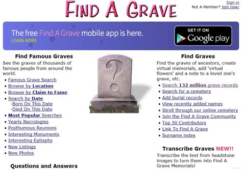 find a grave index usa